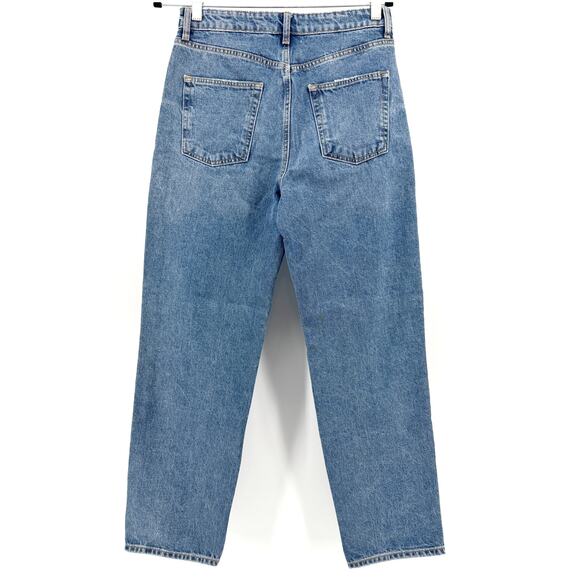 Lovers + Friends Ryan High Rise Straight Jeans Womens 28 NWT Distressed Med Wash - Picture 6 of 12